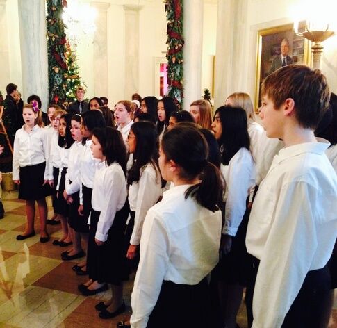 Local choir members sing at White House