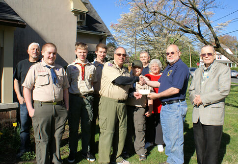 Boy Scouts receive Kiwanis donation in Ewing