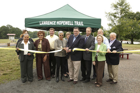 Community engages in Lawrence Hopewell Trail ribbon cutting