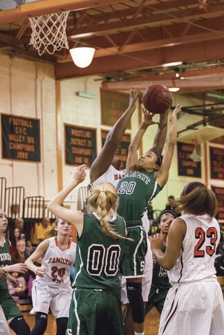 Senior Brianna Dorner ‘grinds away’ for Steinert girls’ hoops