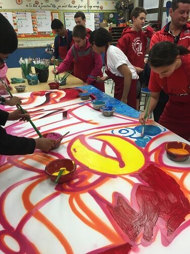 Lawrence Middle School students create urban art masterpiece