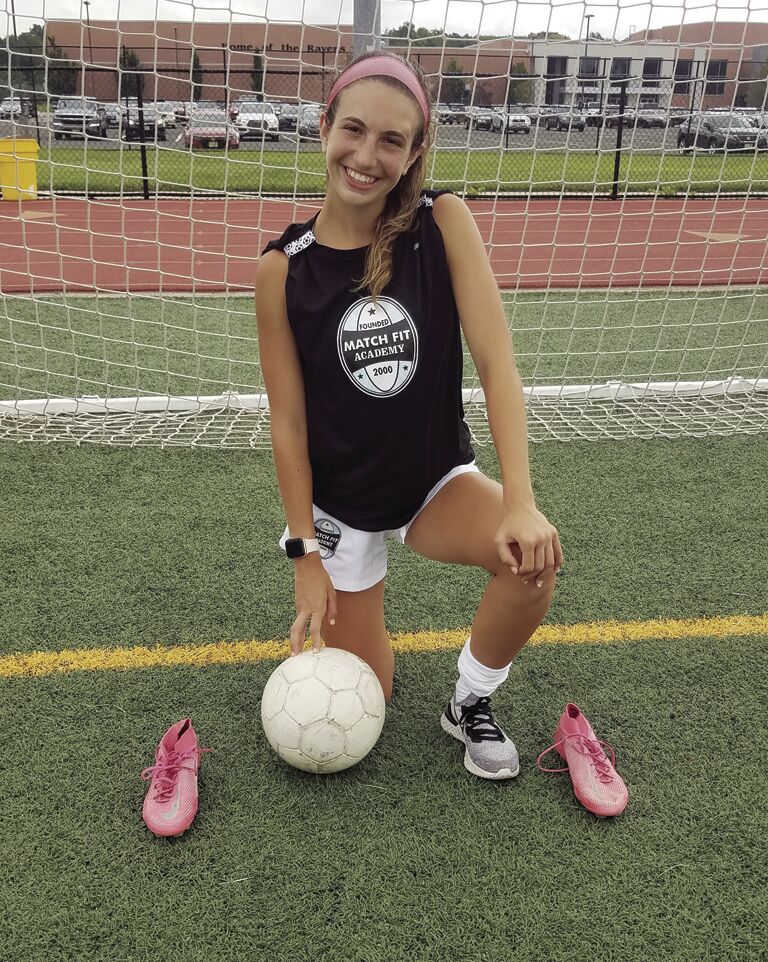 Sophie Berman, armed with pink cleats, is ready to score for RHS soccer